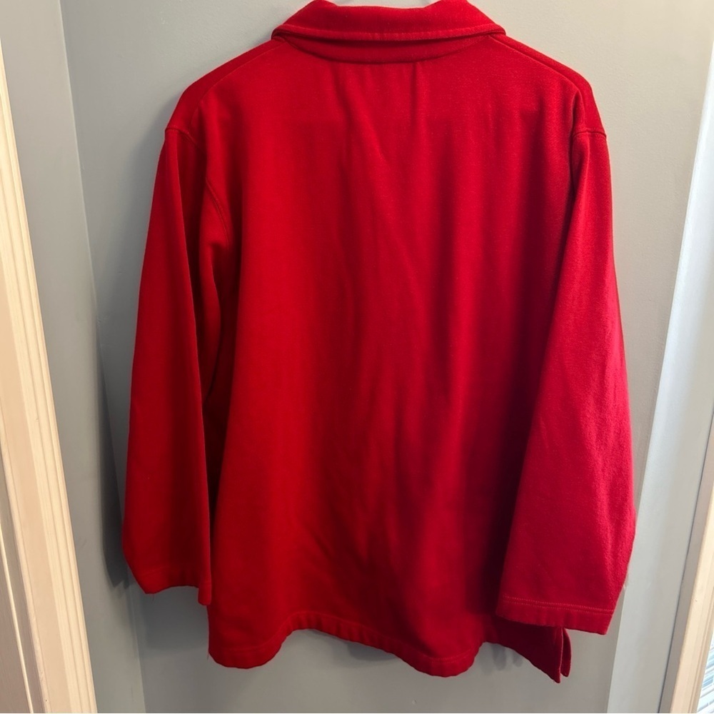 Vintage Jason Maxwell Christmas Button Up Fleece Light Weight Jacket Shirt Sz XL - Picture 4 of 6